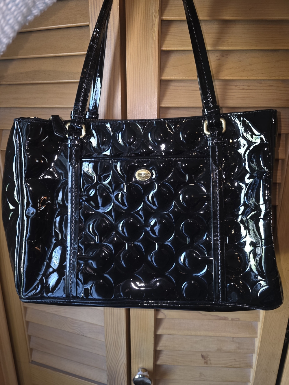 Coach Patent Leather Black Tote Bag